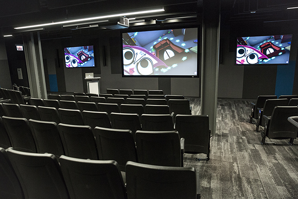 Image of newly renovated screening room.