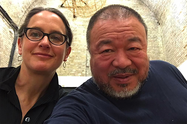 Ai Weiwei and Natasha Egan take a selfie in Berlin.