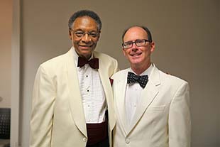 Photo of he late Ramsey Lewis (left) with Columbia’s Scott Hall at Ravinia Festival.  