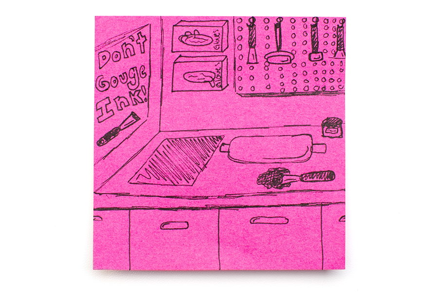Printmaking Facility Post-it Doodle