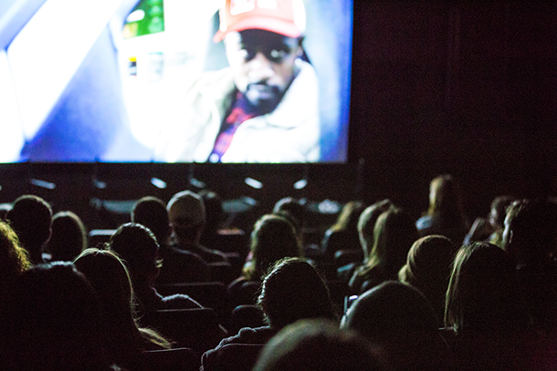 students in a film class