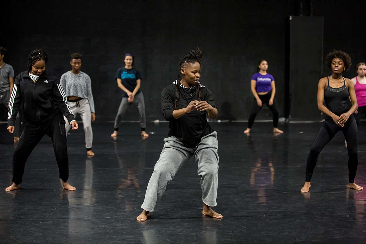 Columbia College Chicago students master class with Coco Dance Theatre