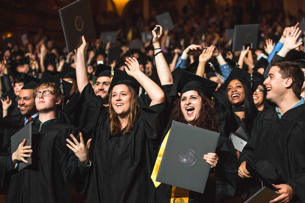 Graduating Columbia students at Commencement. 