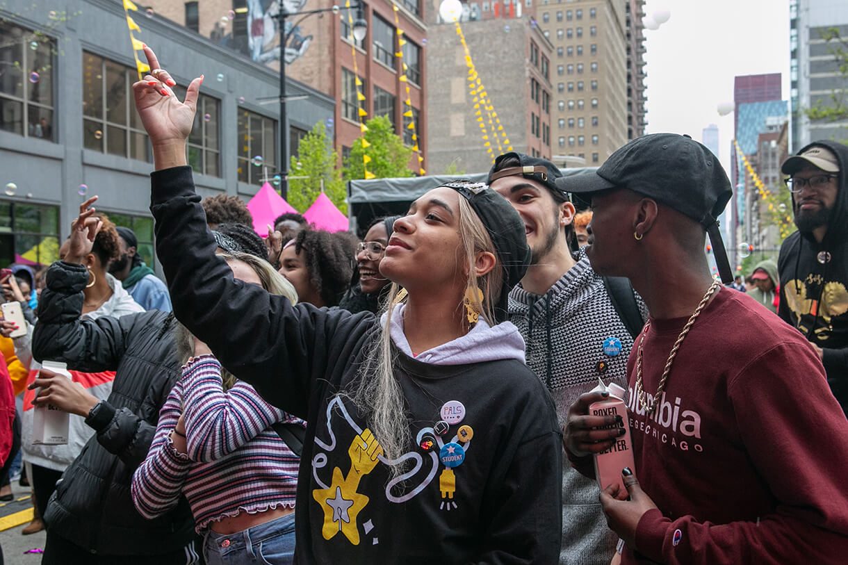 columbia college chicago south loop festival features more than 100 free public programs with live music dance and art exhibitions created and curated by more than 2000 student artists