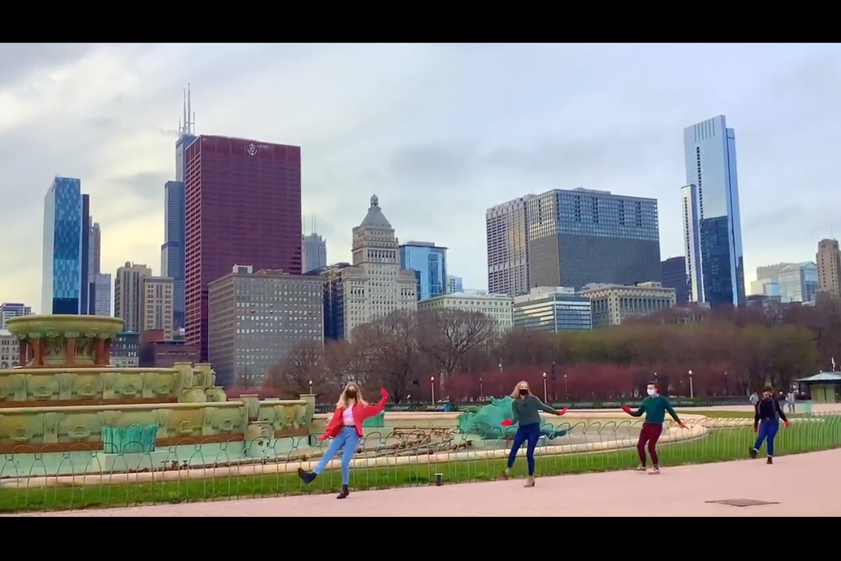 Musical Theatre students dance downtown