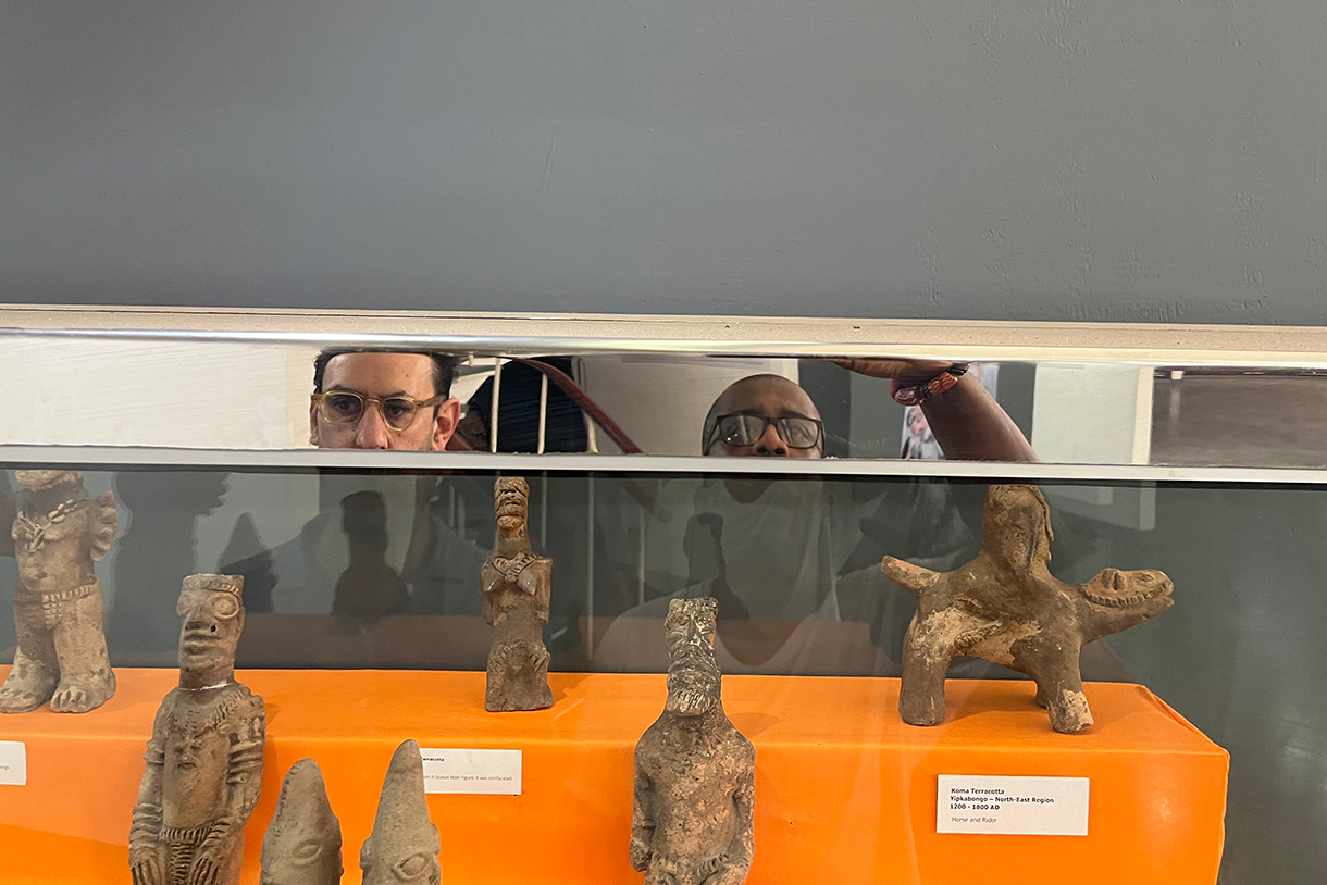 Robert Hanserd and Rami Gabriel visit cultural museums in Ghana and look at artifacts