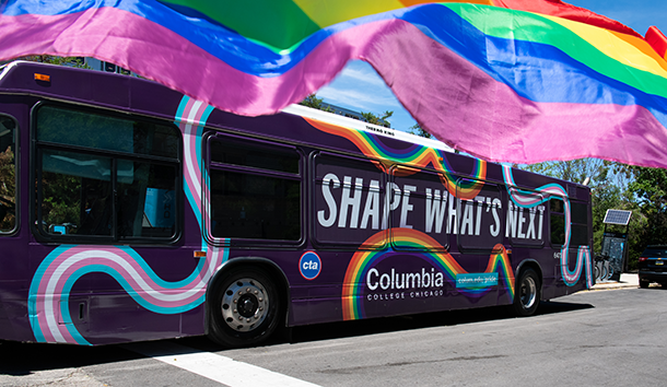 Columbia bus at Pride Parade
